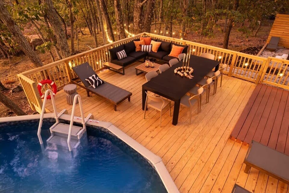 End the day poolside on the spacious deck w/ lounge chairs & glowing evening light