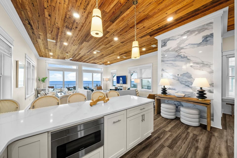 Gorgeous, open main living floor with custom kitchen and finishes. Tons of space