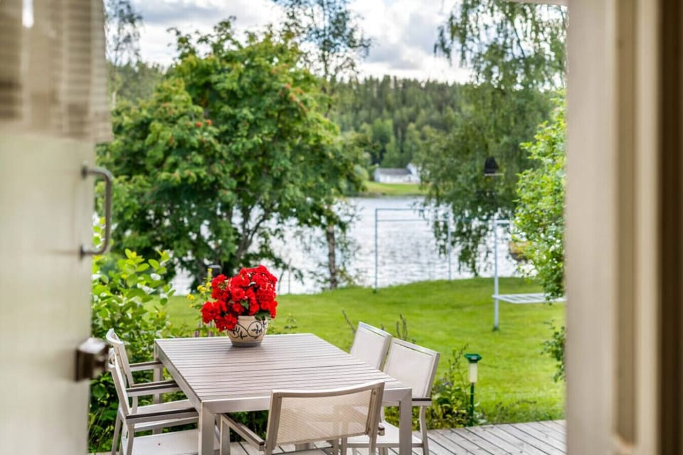 A large private yard invites children’s snow play and lazy summer days.