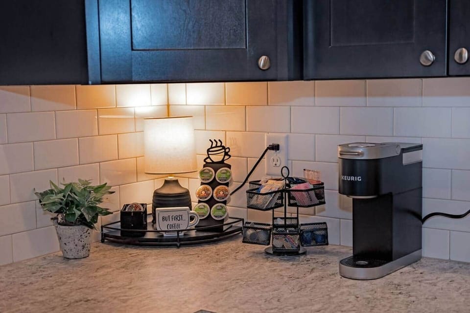 Grab a cup of coffee or tea in the morning.