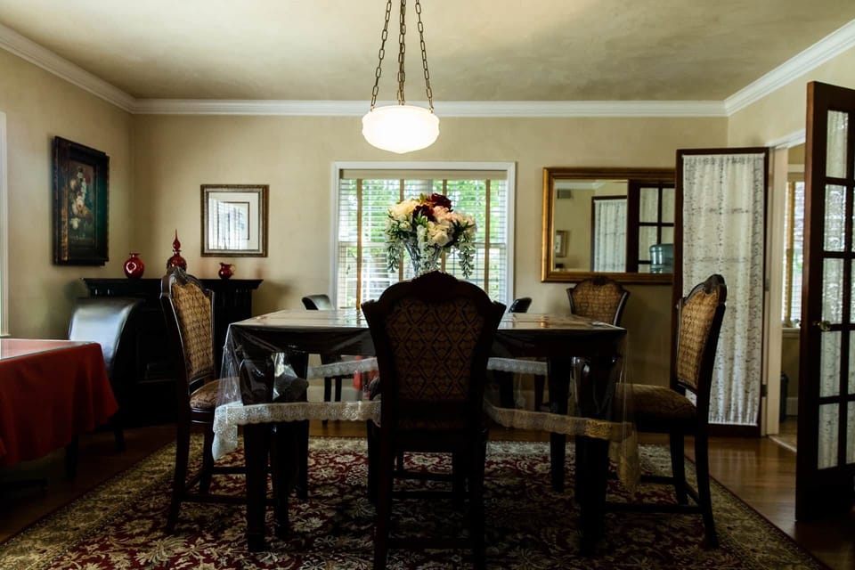 Elegant Tudor dining room—enjoy breakfast surrounded by classic décor