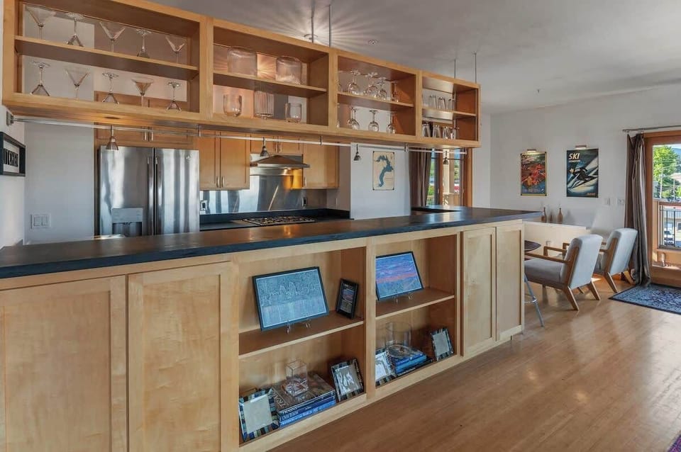 View from living room into Kitchen  