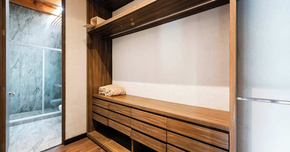 Walk-in closet of master bedroom