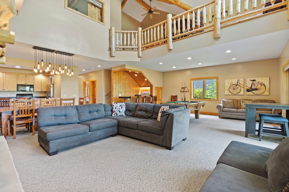 Living room and view of loft