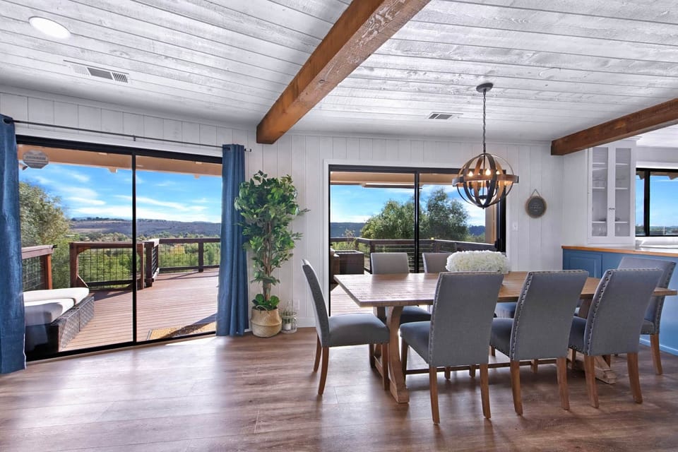 Large Dining table with panoramic valley views