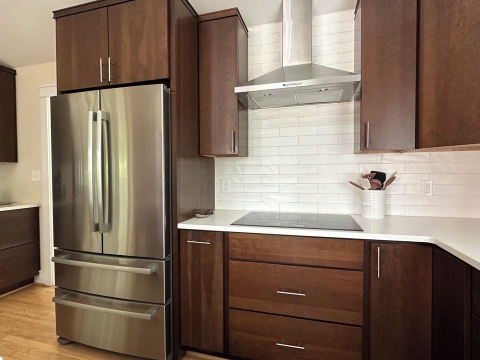 Kitchen fridge and stove