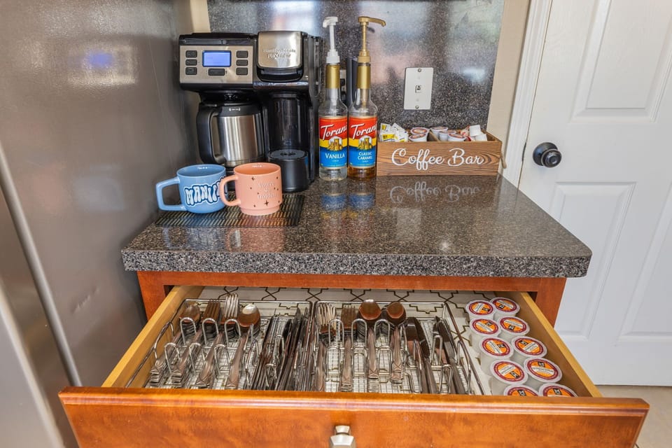 Enjoy a hot cup of coffee on us. Nothing says good morning like a hot cup of joe