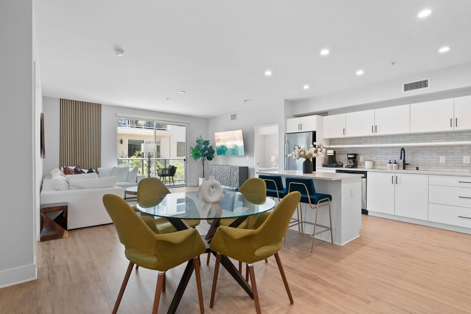 Bright, airy space with comfortable seating for the whole group to gather.