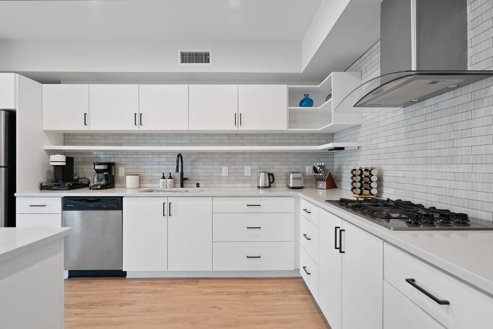 Prepare your favorite meals with plenty of counter space and stylish design.