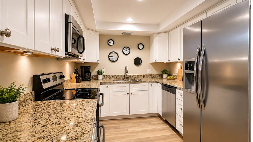 Kitchen - Fully equipped with stainless steel appliances and granite countertops