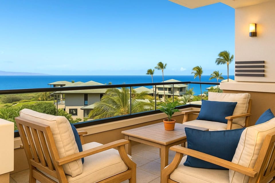 Unwind with sweeping ocean views from your private lanai—where island breezes and comfort meet in perfect harmony MON-6301