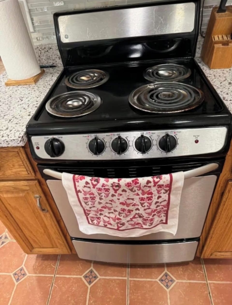 Electric oven in kitchen.
