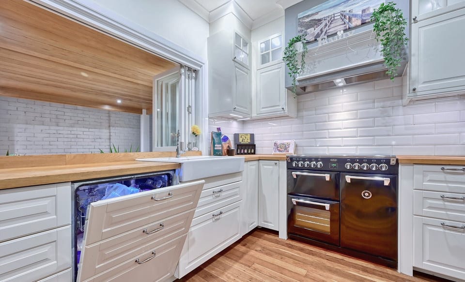 the kitchen
