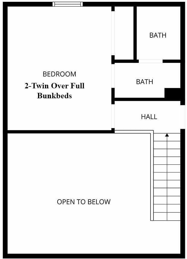 Smoky Mountains Cabin Rental Upper Level Floorplan