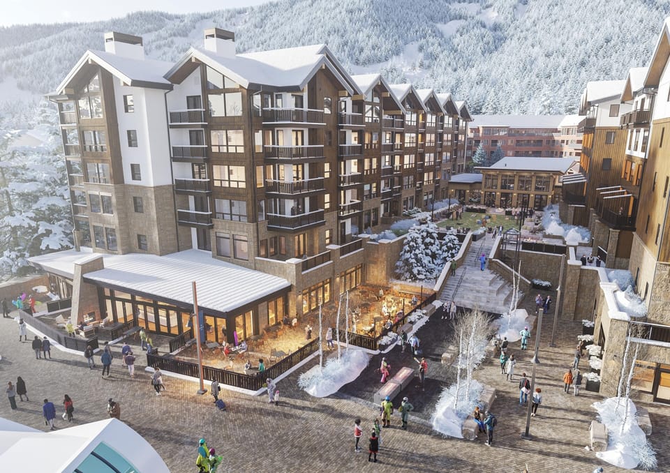 Majestic winter escape with glowing village pathways and ski runs just outside the door.