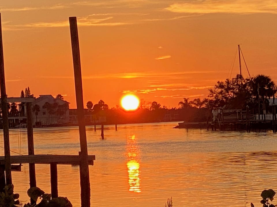 This is the view from the public dock one minute from the house