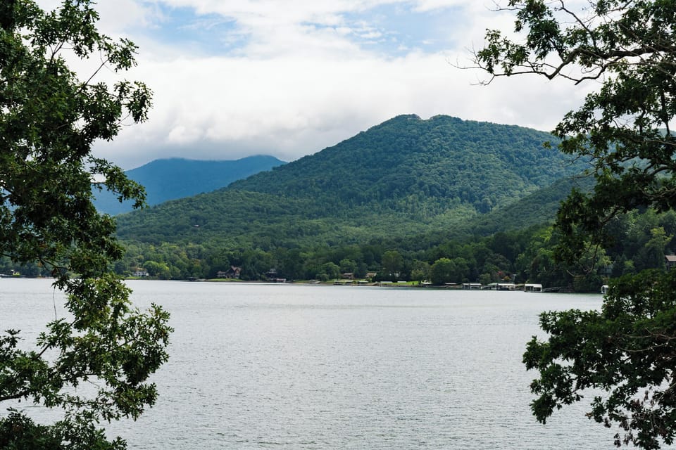 Lake Chatuge from the public beach down the road from the house