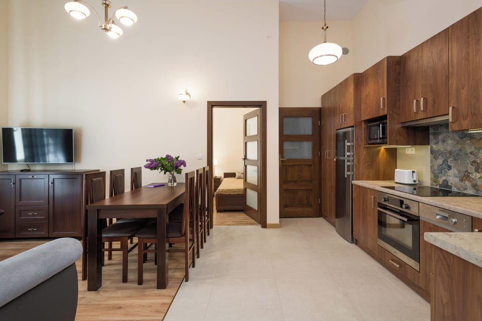 kitchen and dining area