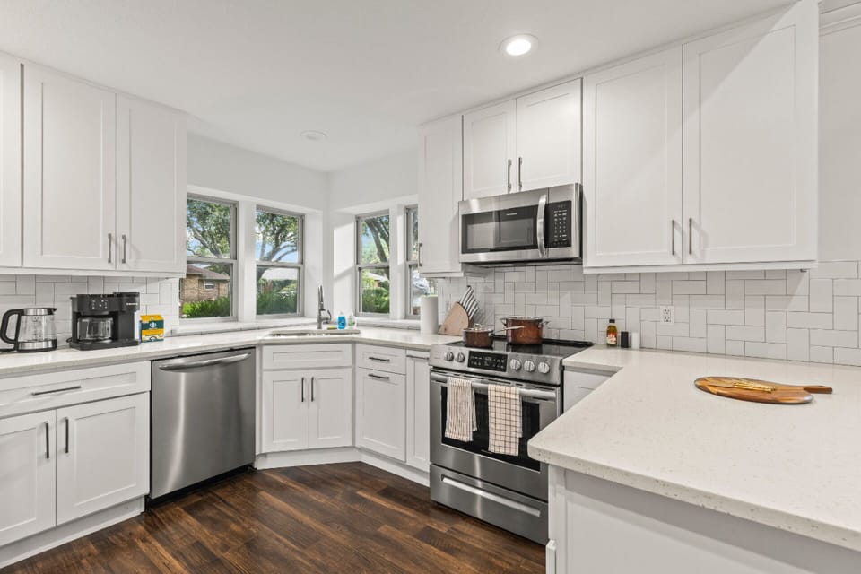 The heart of any home is the kitchen, and ours is no exception. This well-appointed space is ideal for whipping up a quick snack or hosting a full-on dinner party with your group.