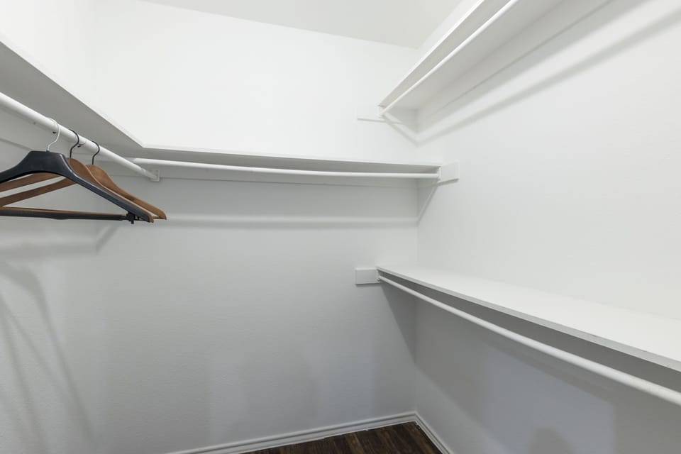 From hanging clothes to folded items, this generous closet has shelves and hanging space to keep your attire neat and organized throughout your visit.
