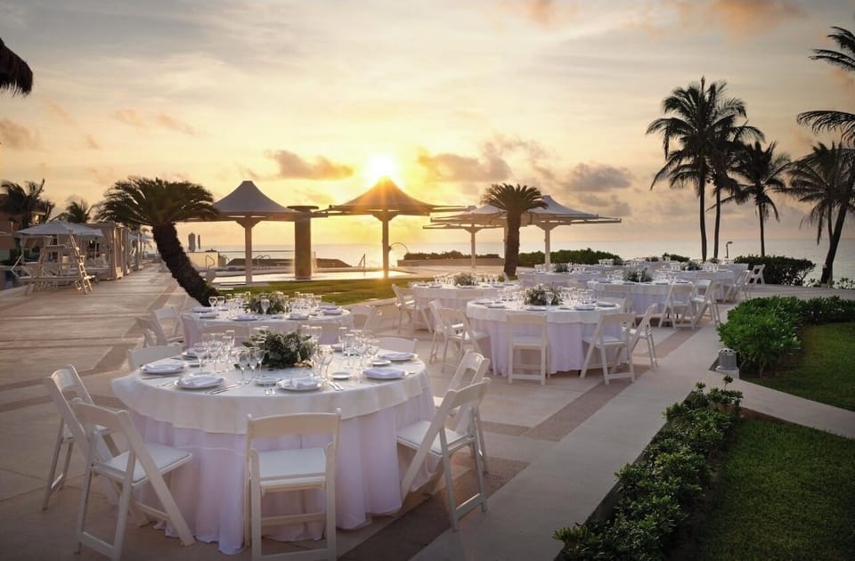 Outdoor banquet area