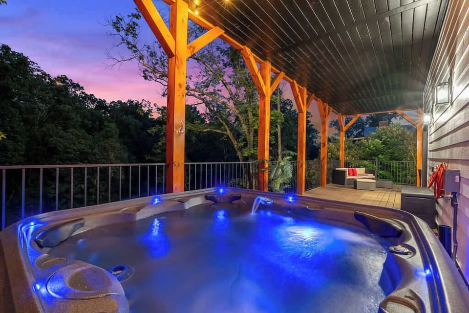 Relax and Unwind in the Evening in the New Hot Tub!