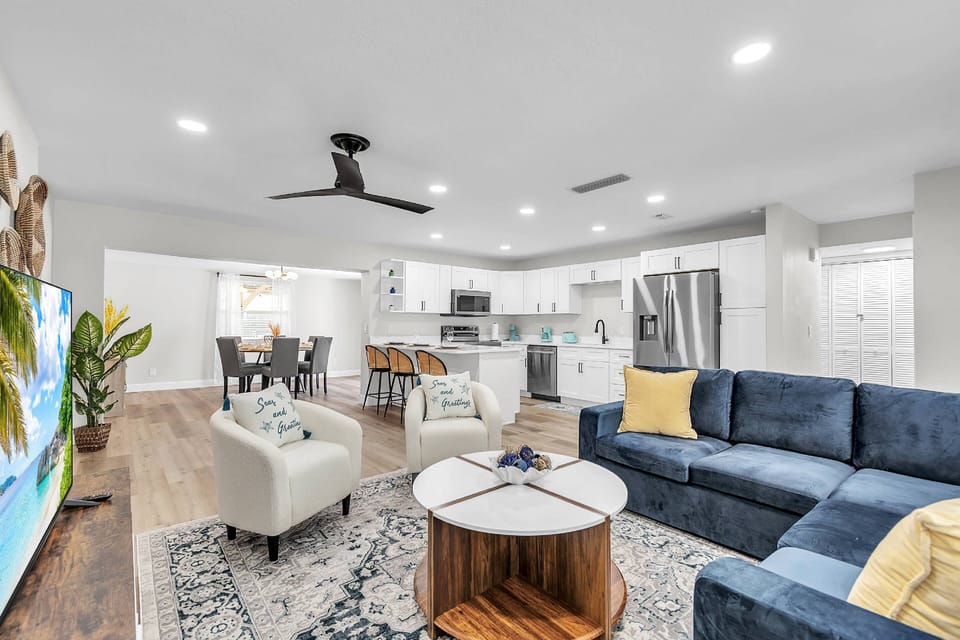 Open layout view from the family room.