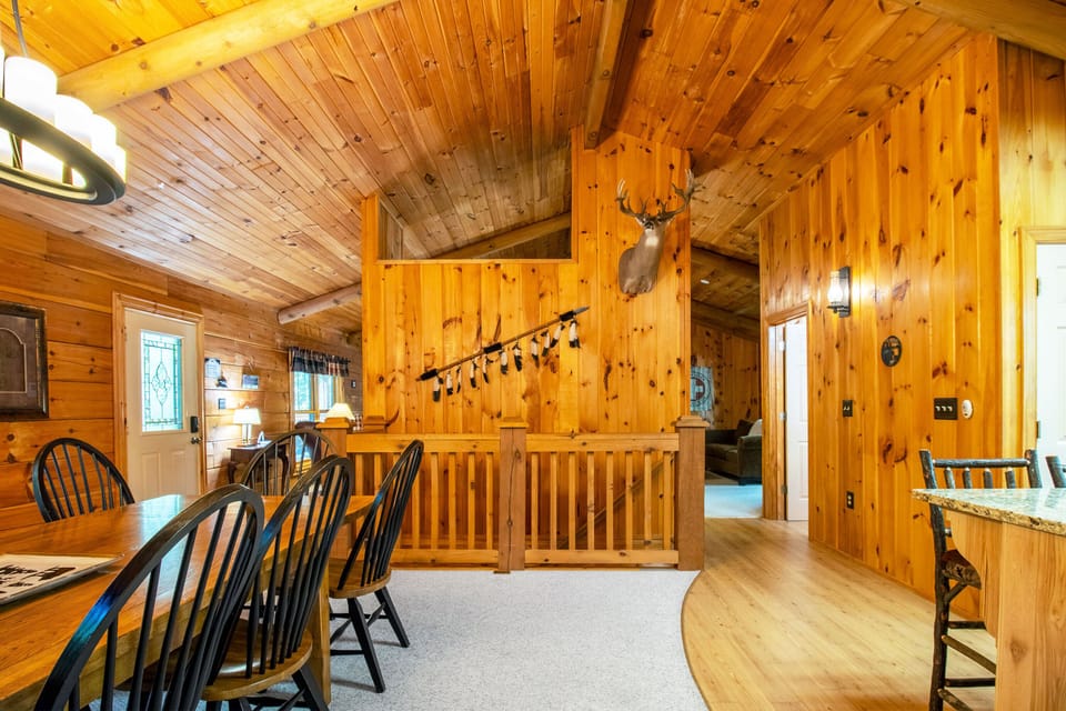 Convenient main-level layout includes access to living, dining, and kitchen