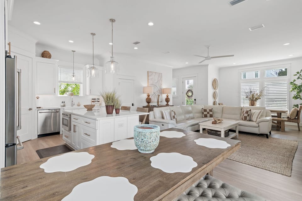 Twist & Shout - Dune Allen Beach - Open Kitchen, Dining, and Living Area