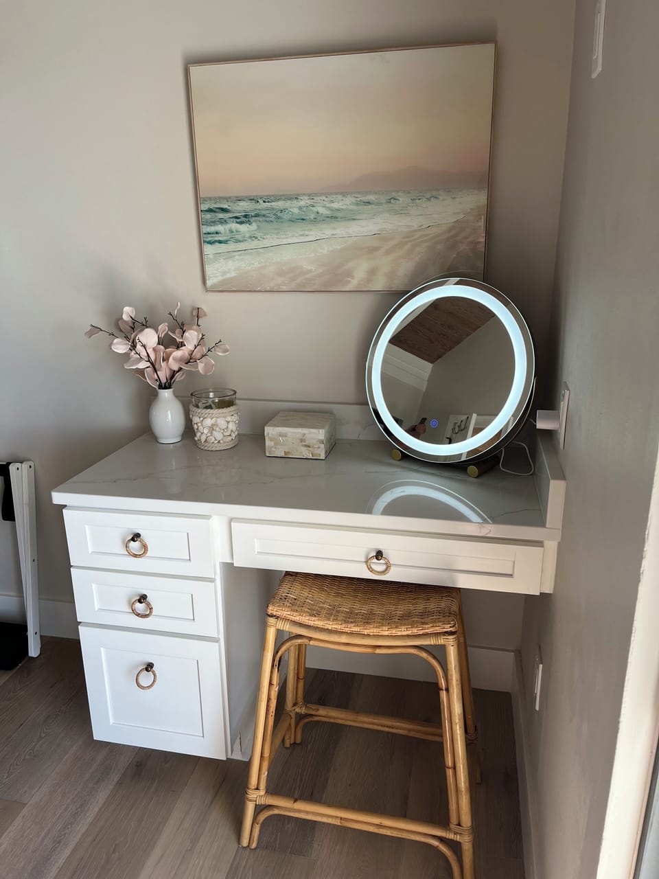Makeup vanity in bedroom 2