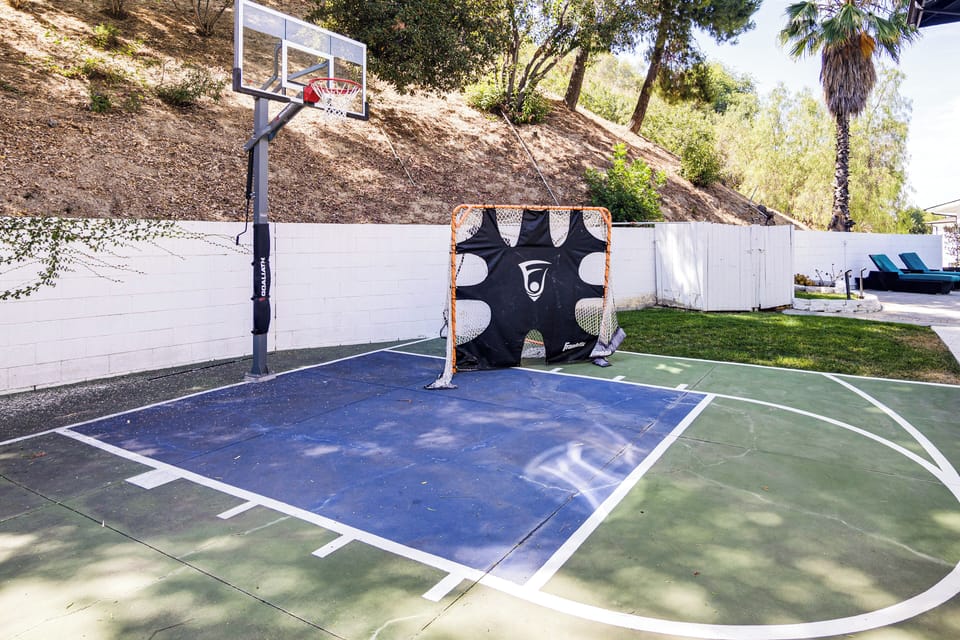 Fenced Backyard | Basketball Court | Hockey Net