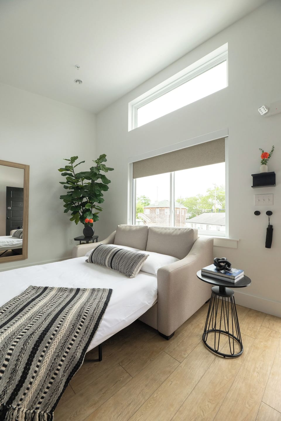 Settle in with a convenient sofa bed for extra guests.