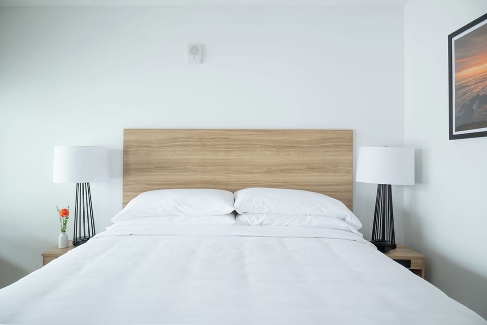 Sink into crisp linens for a perfectly restful night’s sleep.
