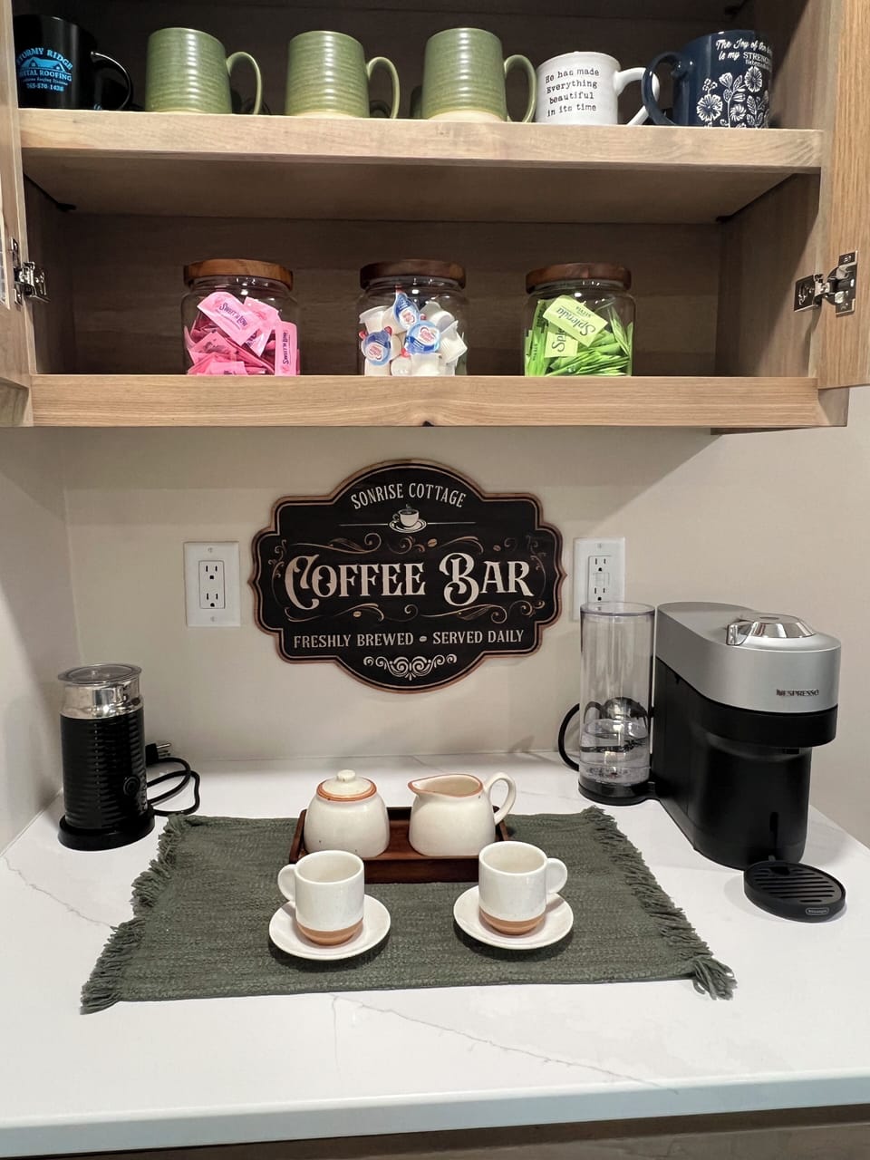 Coffee/Tea bar.  Help yourself to Nespresso and brewed coffee or tea.