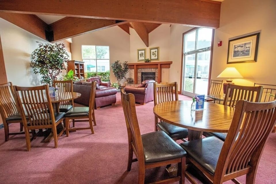 Gather for coffee and conversation in a relaxed seating area.