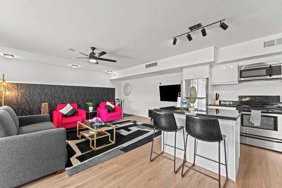 Stylish Retreat with a Pop of Pink color