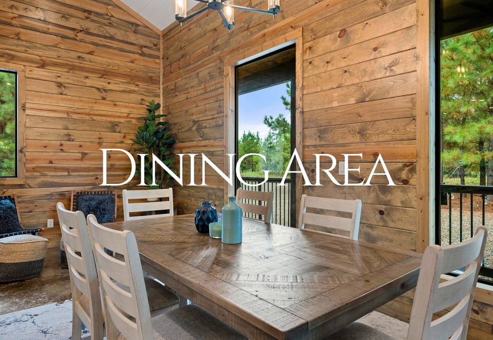 Dining area with room for everyone to gather together.