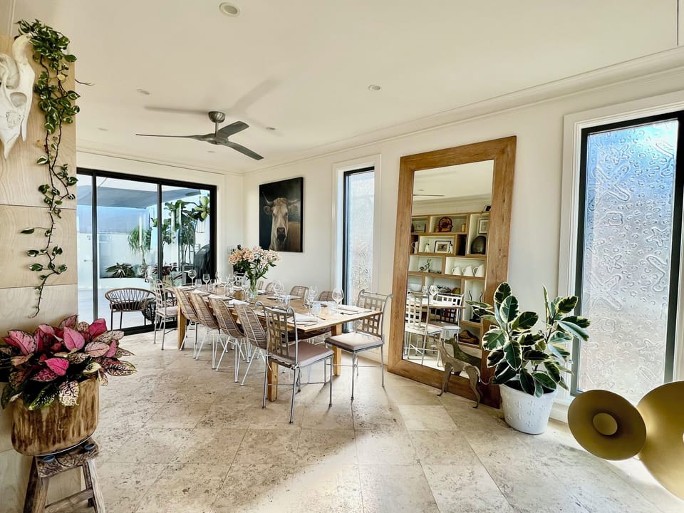 Extended dining table set for 12