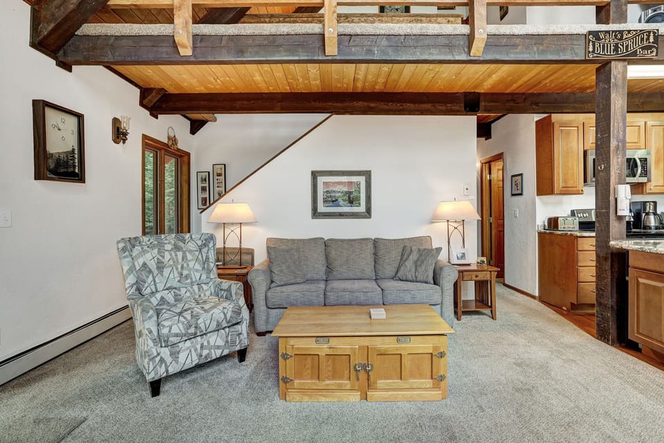 Relax in this spacious living room after a day on the slopes 
