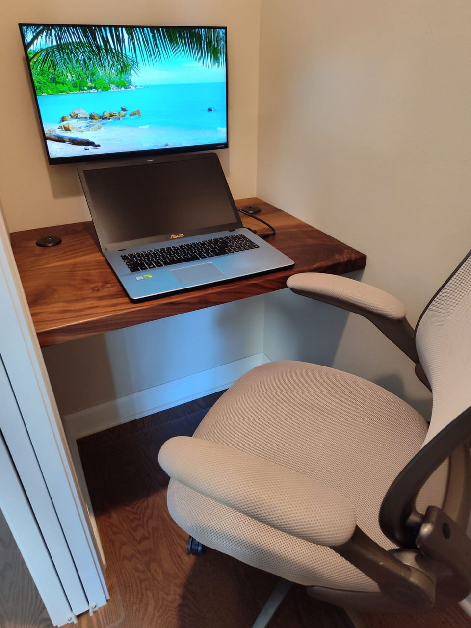 Closet Workstation with Monitor