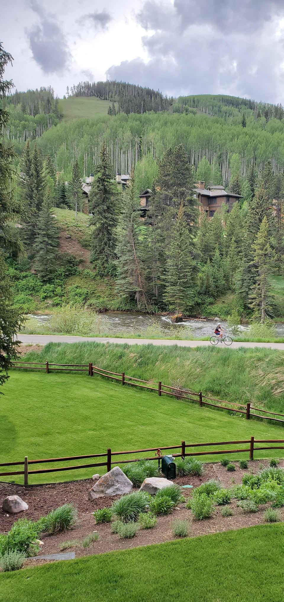 Creek and bike path view from condo