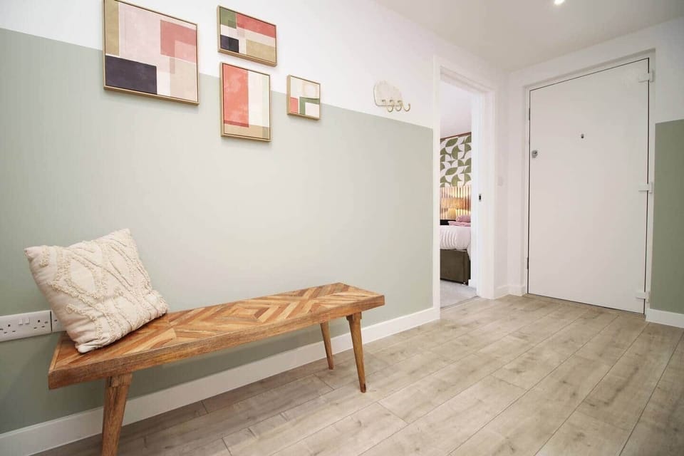 A beautifully designed boutique bedroom featuring a luxurious double bed set,