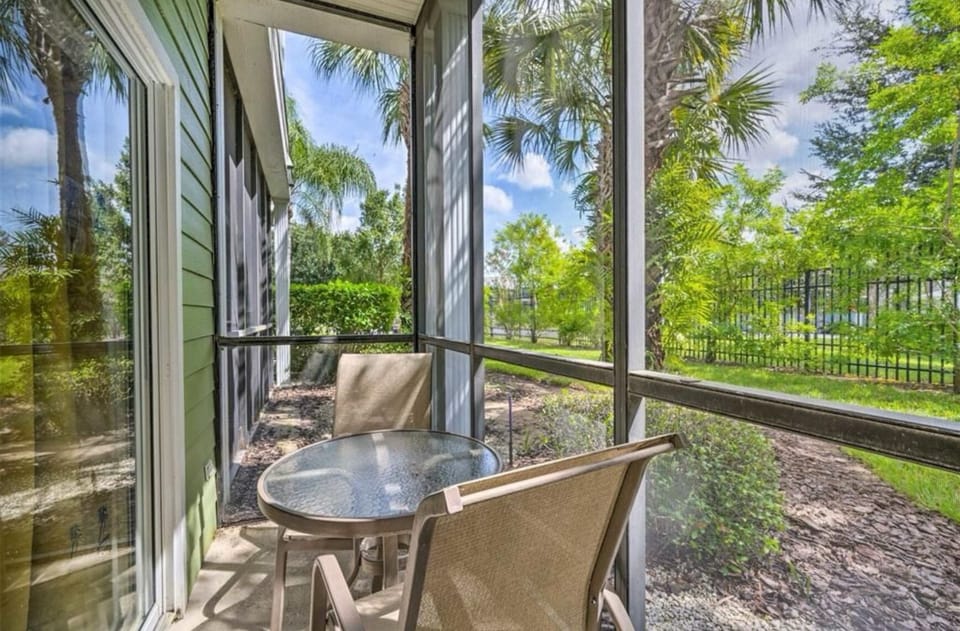 One of two outdoor patios inside condo unit