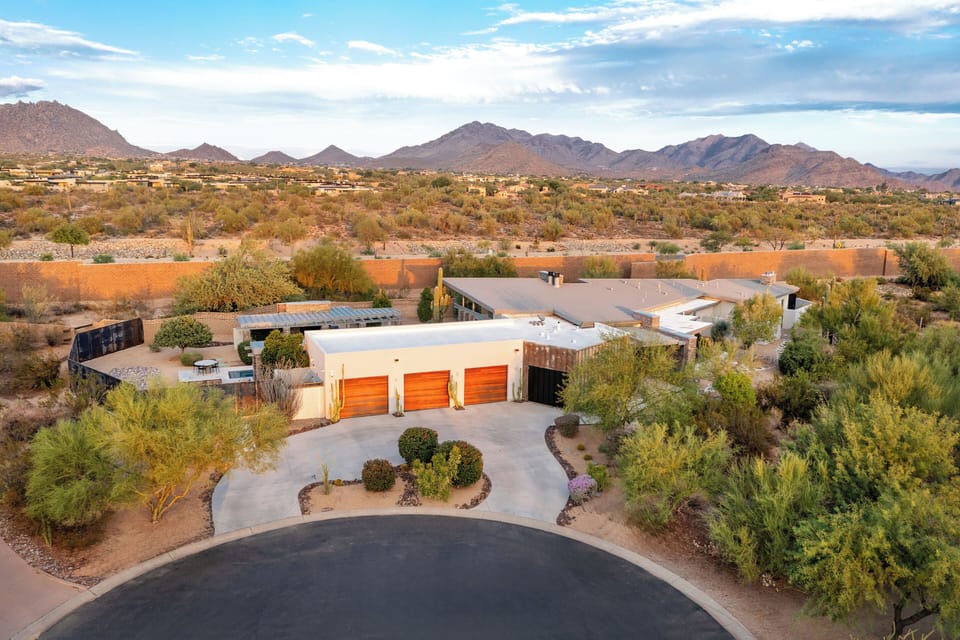 A breathtaking desert backdrop surrounds your private sanctuary, blending luxury with nature.