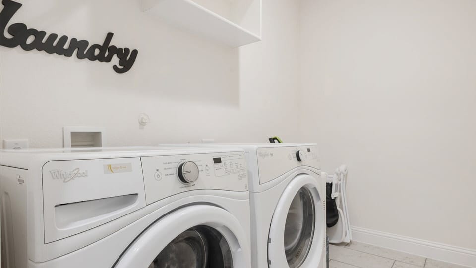 In-house washer and dryer make extended stays and family trips easy and convenient.