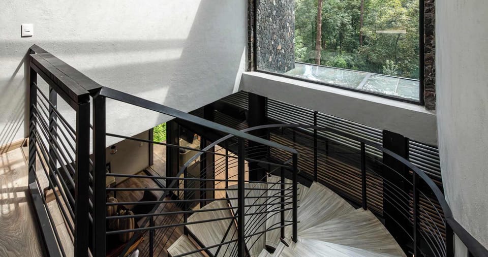 Top of the stairs to get to the bedrooms