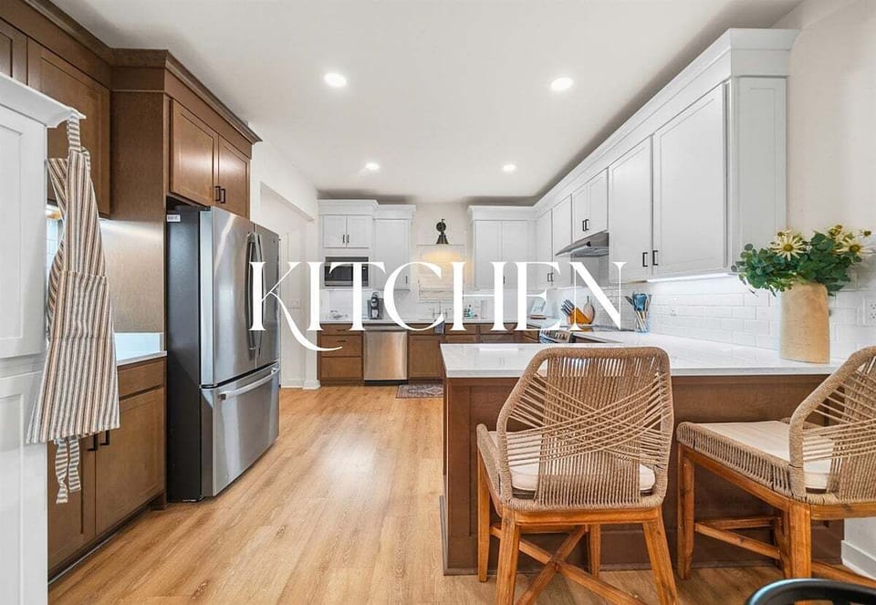 Fully equipped kitchen with stainless steel appliances and modern finishes for effortless meal prep.
