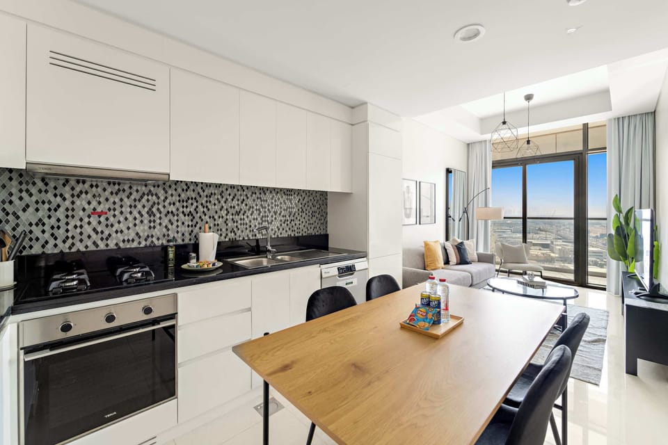Share meals in a modern dining area ready for takeout nights.