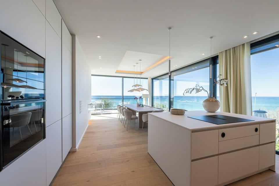 Modern Kitchen with Sea View