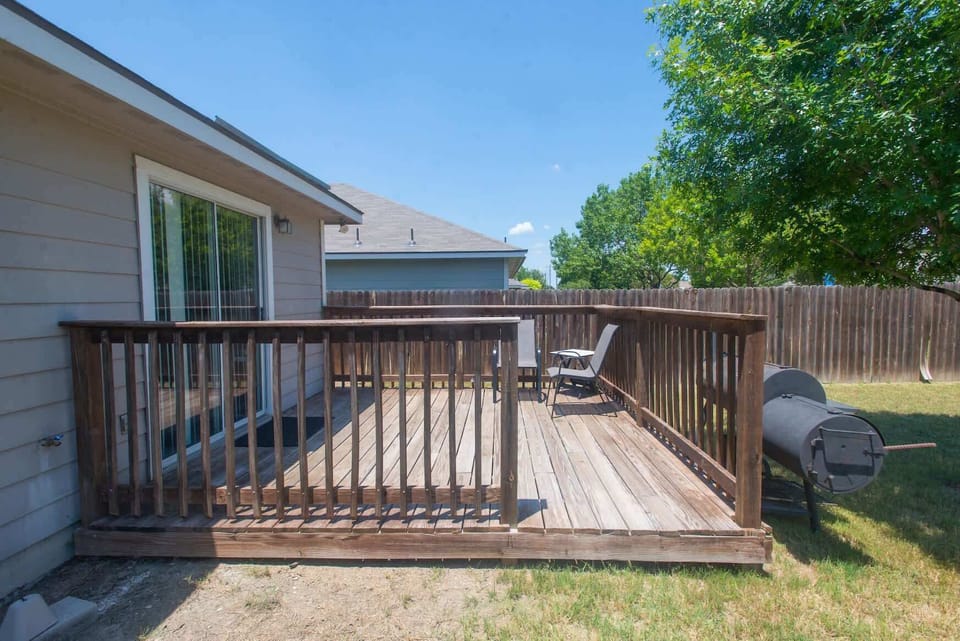 Lounge the day away in the fresh air on the back deck​
